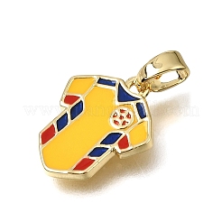 Brass with Yellow Enamel Pendants&nbsp;KK-CBAA632-12G