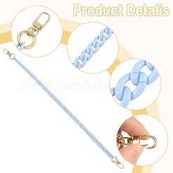 3Pcs 3 Colors Opaque Acrylic Curb Chains Bag Decorative Chains&nbsp;HJEW-FS00091-03