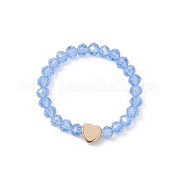 Electroplate Glass Beaded Finger Rings for Women&nbsp;RJEW-JR00941
