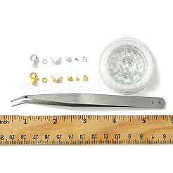 Brass and Iron Beeds with Strong Stretchy Beading Elastic Thread and Iron Beading Tweezers&nbsp;DIY-FS0005-74