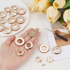 18Pcs 3 Styles Alloy Grommet Eyelet Findings&nbsp;FIND-CL0002-21KCG