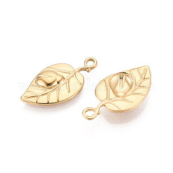 304 Stainless Steel Leaf Pendants&nbsp;STAS-T069-34G