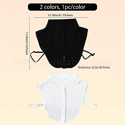 2Pcs 2 Colors Detachable Polyester Shirt Women False Collar&nbsp;AJEW-CY0001-44