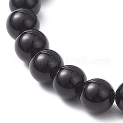 Round Natural Black Onyx & Synthetic Howlite & Lampwork Beads Stretch Bracelets for Women&nbsp;BJEW-JB12901