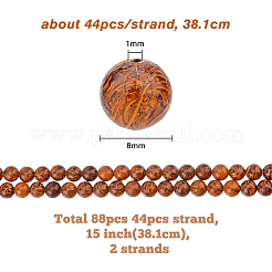 2 Strands Natural Elephant Skin Jasper/Miriam Stone/Calligraphy Stone Bead Strands&nbsp;G-HY0001-14
