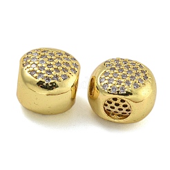 Brass Micro Pave Cubic Zirconia European Beads&nbsp;KK-I718-43G
