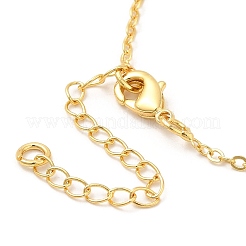 Brass Micro Pave Cubic Zirconia Pendants Necklace&nbsp;NJEW-I125-01E