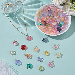120Pcs 3 Styles Gradient Color Baking Paint Transparent Glass Pendants&nbsp;PALLOY-WR00008
