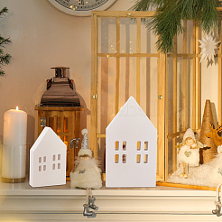 4Pcs 2 Styles Christmas Wood House Display Decorations&nbsp;DJEW-BC0001-28A