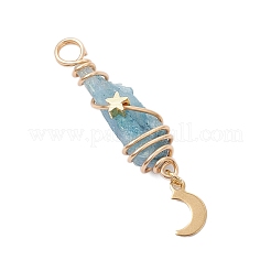 3Pcs 3 Styles Electroplated Natural Quartz Crystal Nuggets Copper Wire Wrapped Pendants&nbsp;PALLOY-JF03127