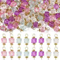 100Pcs Clear Acrylic Faceted Cube Connector Charms&nbsp;PALLOY-FS00042-01