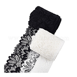 10Yards 2 Colors Stretch Nylon Flower Embroidery Lace Ribbon&nbsp;OCOR-PH0005-87