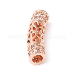 Brass Micro Pave Cubic Zirconia Beads&nbsp;ZIRC-F001-66RG