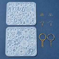 DIY Flower Leaf Pendant Silicone Molds Making Kits&nbsp;DIY-FS0010-03