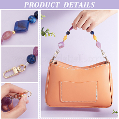 4Pcs 4 Style Resin Imitation Gemstone Beaded Bag Handles&nbsp;FIND-PH0009-46B