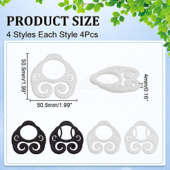 16Pcs 4 Styles Plastic Buckles&nbsp;FIND-WR0012-74