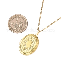 2Pcs 2 Colors Brass Oval Locket Pendant Necklaces&nbsp;NJEW-JN05905
