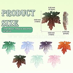 90Pcs 7 Colors Two Tone Transparency Glass Pendant&nbsp;GLAA-FS0002-72