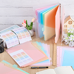 8Pcs Plastic Binder Dividers&nbsp;OFST-WH0050-015