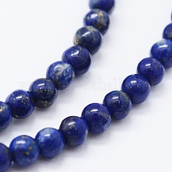 Natural Lapis Lazuli Beads Strands&nbsp;G-F561-4mm-G