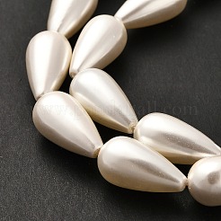 Electroplate Shell Pearl Beads Strands&nbsp;BSHE-G010-10x20mm-01