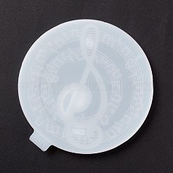 Flat Round with Musical Note Pattern Cup Mat Silicone Molds&nbsp;LS-DIY-M039-07