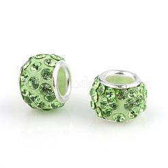 Polymer Clay Rhinestone European Beads&nbsp;CPDL-T001-M