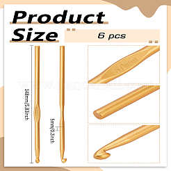 6Pcs Aluminum Crochet Hooks&nbsp;TOOL-LP0001-05
