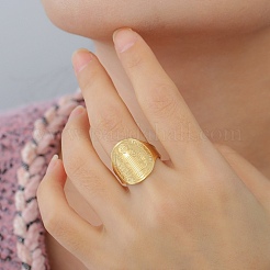 304 Stainless Steel Adjustable Cuff Rings for Women&nbsp;RJEW-L129-06G