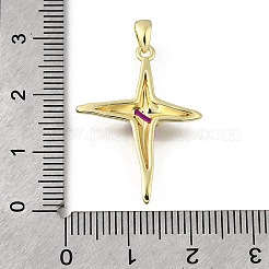 Brass Pave Cubic Zirconia Pendants&nbsp;KK-U072-38G