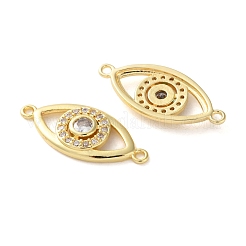 Rack Plating Brass Cubic Zirconia Eye Connector Charm&nbsp;KK-C084-18A-G