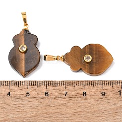 Natural Tiger Eye Pendants&nbsp;G-P628-05G-02