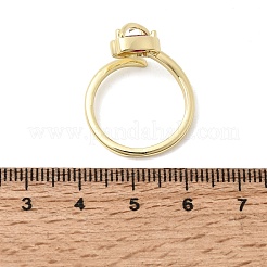 Brass Micro Pave Cubic Zirconia Cuff Open Rings for Women&nbsp;RJEW-L343-01G-04