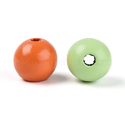 Autumn Spray Painted Schima Wood Beads&nbsp;WOOD-T033-03M-01