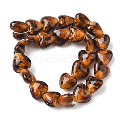 Handmade Gold Sand Lampwork Beads Strands&nbsp;LAMP-Q045-08A-02
