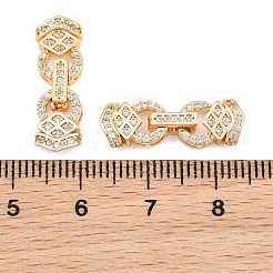 Brass Micro Pave Clear Cubic Zirconia Fold Over Clasps&nbsp;CU-CBA7BFE-06A-G