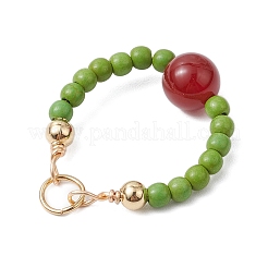 5Pcs 5 Colors Natural Carnelian(Dyd & Heated) and Dyed Synthetic Turquoise Pendants&nbsp;PALLOY-JF03191