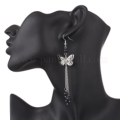 Brass Butterfly Dangle Earrings&nbsp;EJEW-JE06665