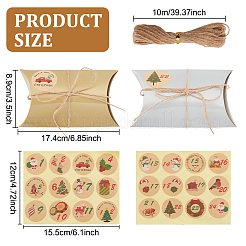 24Pcs Pillow Foldable Creative Christmas Paper Candy Box with Cord&nbsp;CON-WH0089-06