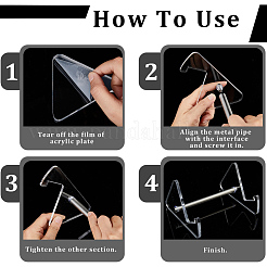 2Pcs 2 Style Acrylic Keyboard Display Stands with Platinum Plated Iron Supports&nbsp;ODIS-CP0001-13
