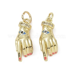 Brass Micro Pave Cubic Zirconia Pendants&nbsp;KK-L209-077G-01