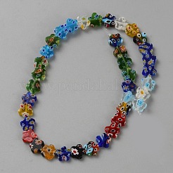Millefiori Glass Beads Strands&nbsp;LAMP-WH0010-08
