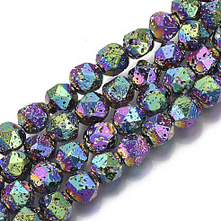 Electroplated Natural Lava Rock Beads Strands&nbsp;G-S352-31B-A