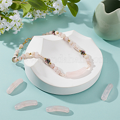 5Pcs Natural Rose Quartz Connector Charms&nbsp;G-BC0001-56B