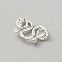 925 Sterling Silver S-Hook Clasps&nbsp;STER-WH0009-34C