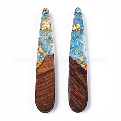 Transparent Resin & Walnut Wood Pendants&nbsp;RESI-N039-69H