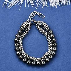 Natural Gemstone Round Beads Multi-strand Bracelets&nbsp;BJEW-D330-02P