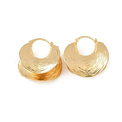 Textured Moon Brass Hoop Earrings&nbsp;EJEW-D346-10G