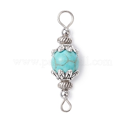 7Pcs 7 Styles Mixed Gemstone Round Connector Charms&nbsp;PALLOY-JF02268-02