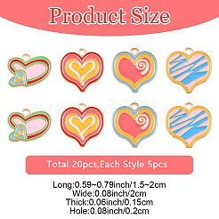 20Pcs 4 Styles Alloy Enamel Pendants&nbsp;ENAM-YW0006-82